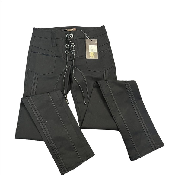 NWT Roberto Cavalli Lace Front Black Pant - Picture 4 of 7